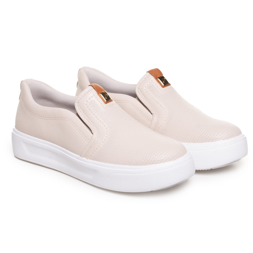 Tênis Feminino Casual Slip On Textura Pegada Branco Oscar - Main Image