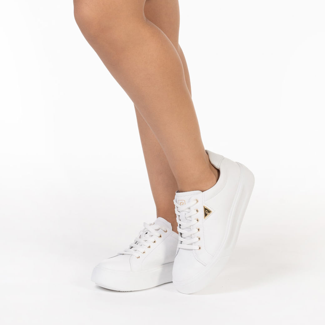 Tênis Feminino Casual Logo Metal Pegada Branco Oscar