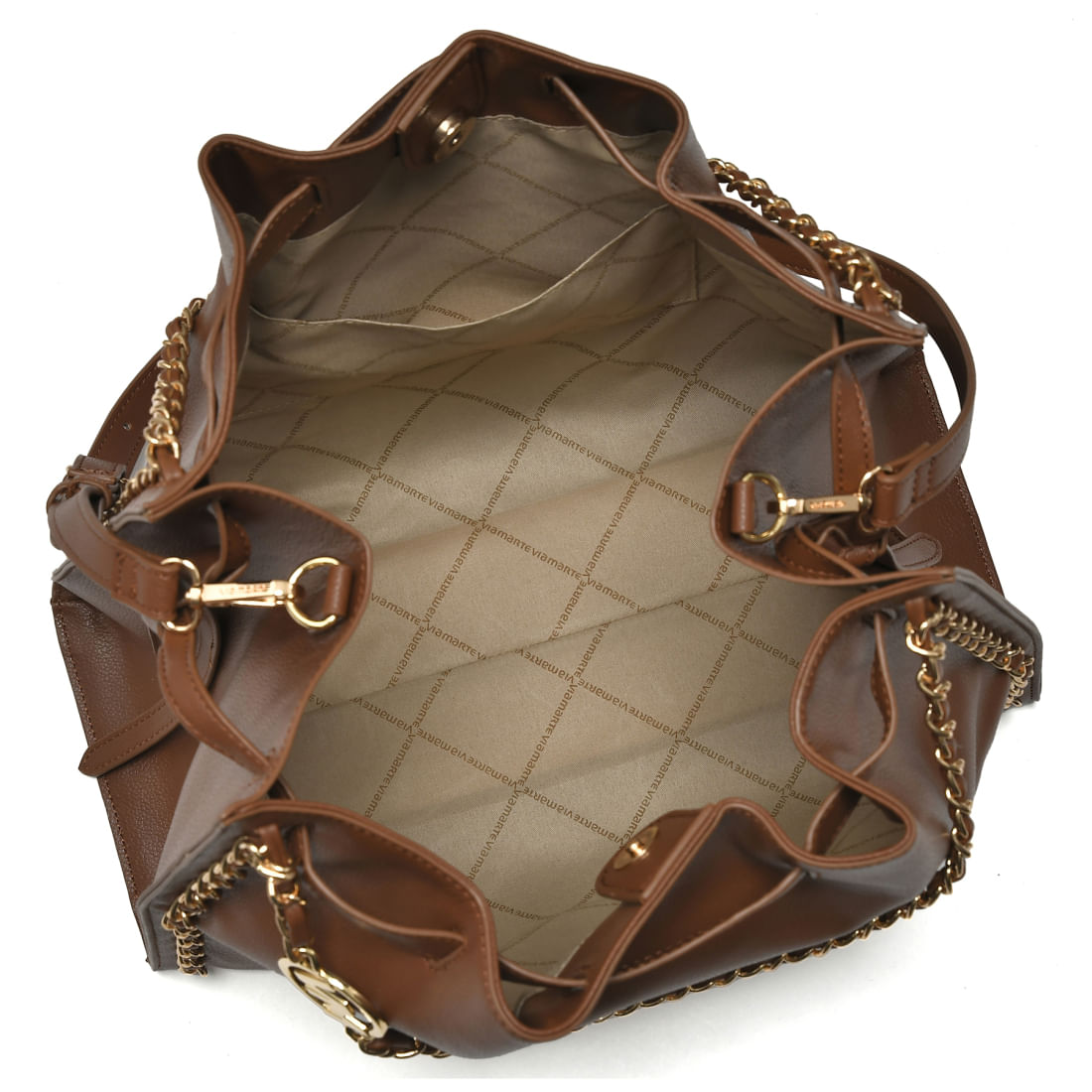 VIA MARTE BOLSA OMBRO FEMININO MARROM B2-711-01 MATERIAL SINTETICO-1759428973600