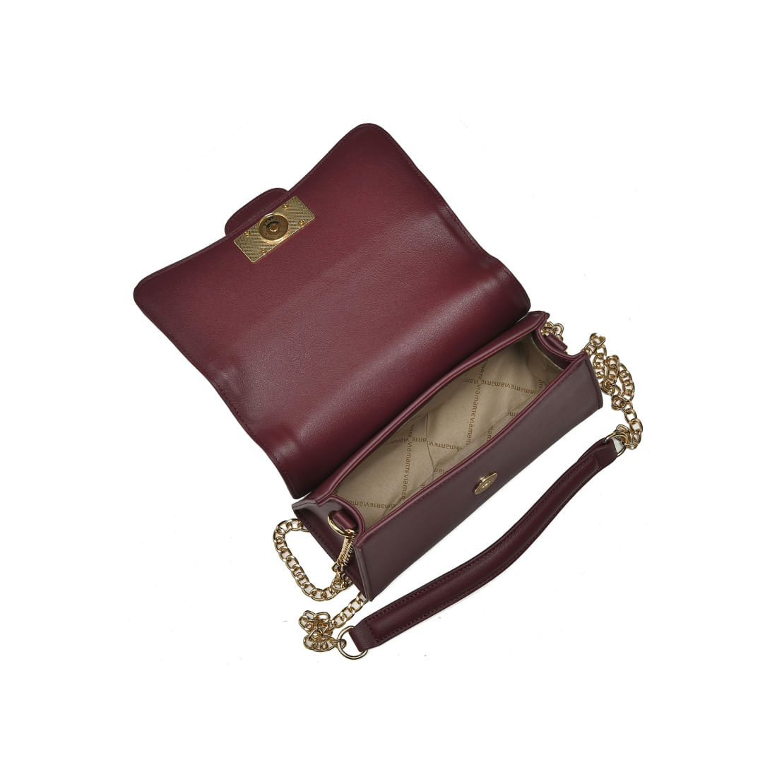 VIA MARTE BOLSA TIRA COLO FEMININO VINHO B2-720-01 MATERIAL SINTETICO-1759429773913