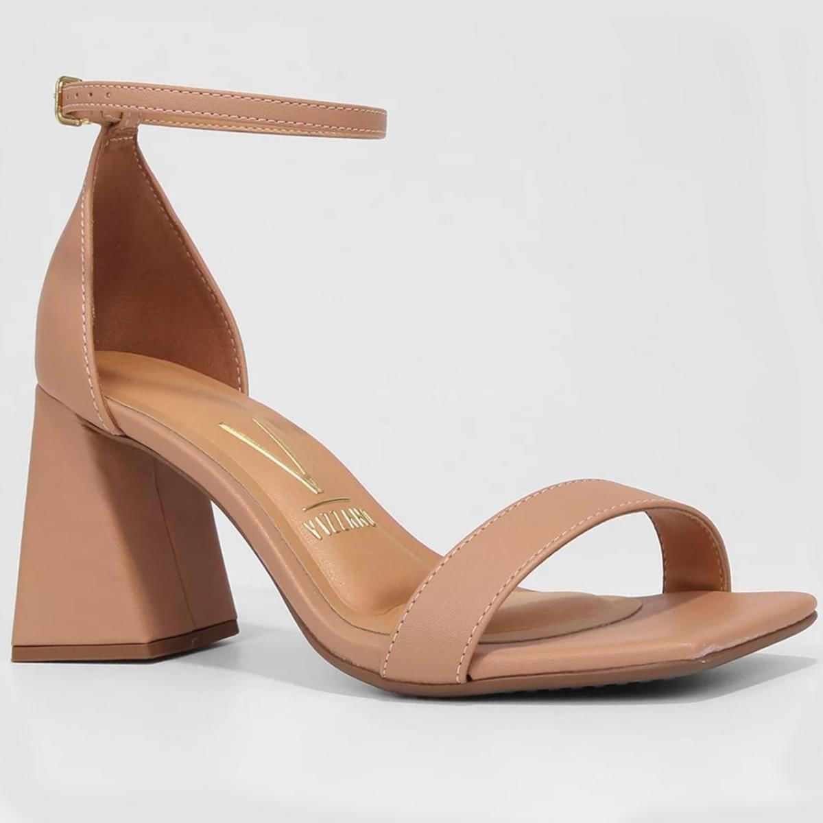 Sandália Vizzano Salto Médio Feminina Bege Paquetá