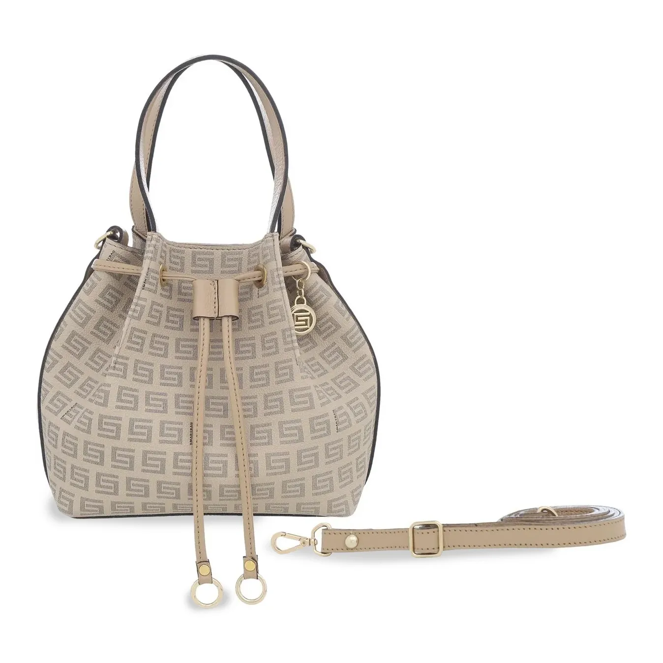 Beige Multi Way Adjustable Ring Front Bag - Olina
