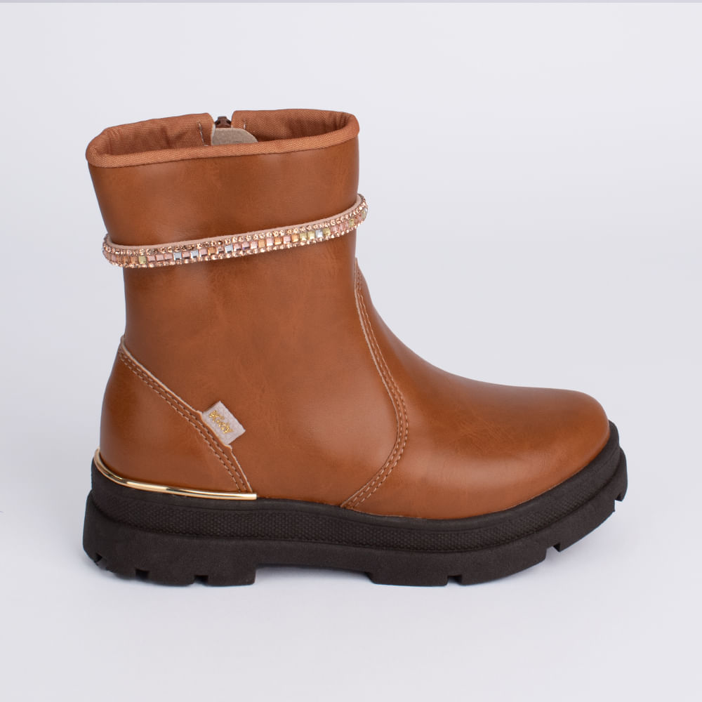 Bota Infantil Style Kidy Menina Marrom Oscar