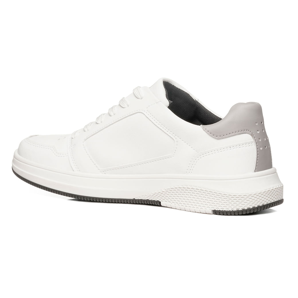 Tênis casual masculino Pegada branco vista lateral para ajuste e conforto