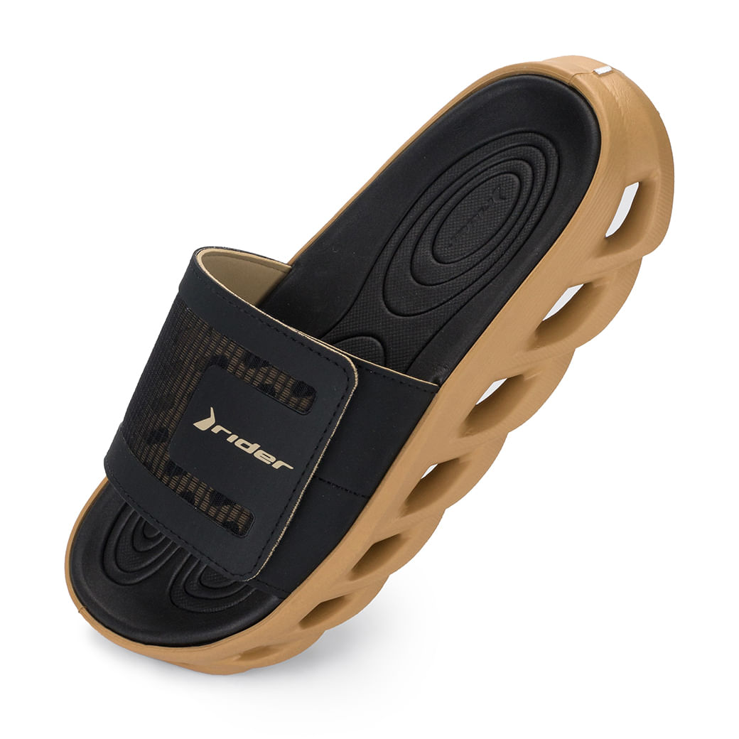 Chinelo Rider R Power Slide masculino preto vista superior inclinada