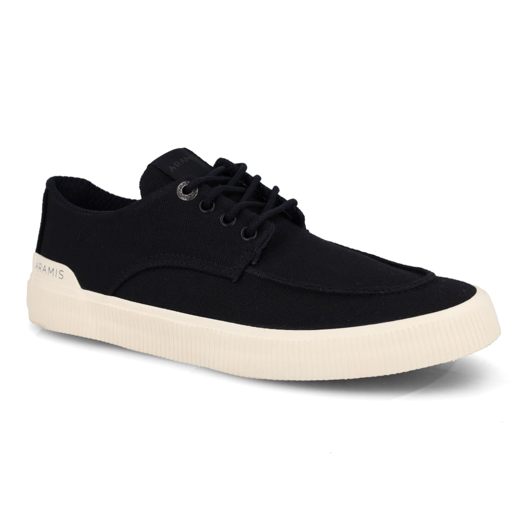 Tênis casual masculino Aramis ARM254 preto em couro vista lateral esquerda