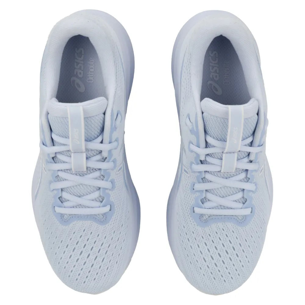 Tênis Asics Gel Excite 11 feminino azul claro vista interna mostrando palmilha confortável
