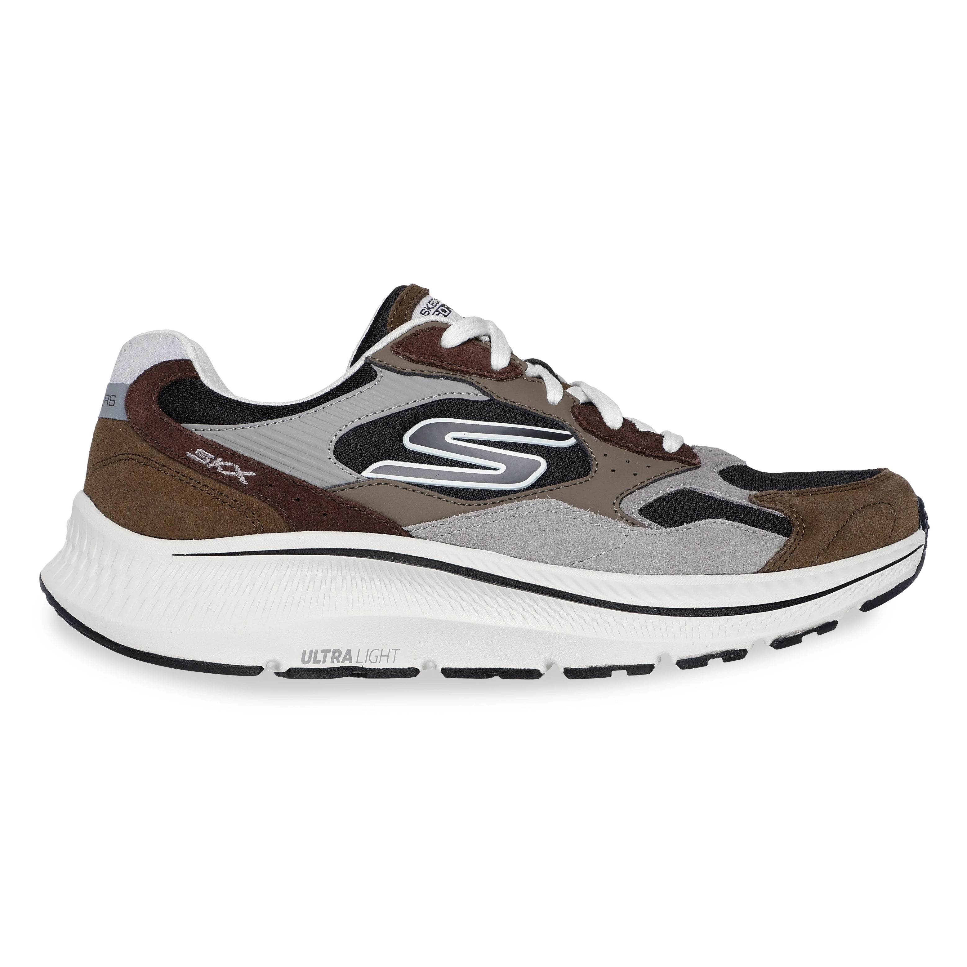 Tênis Skechers Go Run Consistent masculino marrom vista lateral direita para benefícios do produto