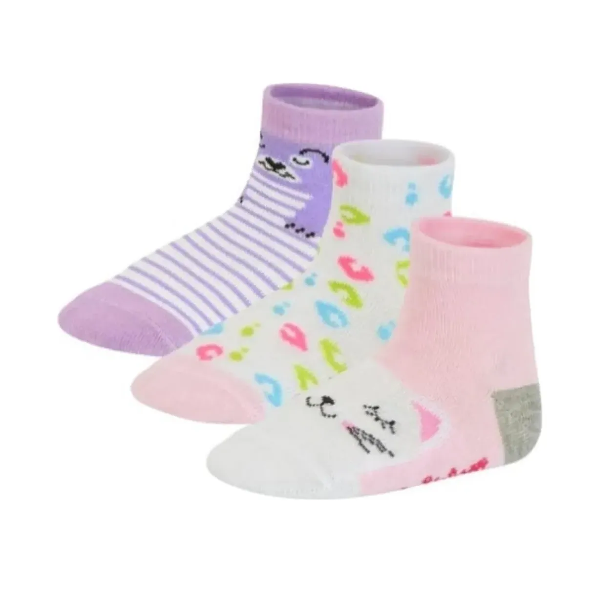 Molekinha-Meia-2799125679-91074-TAM-23-ao-27-Rosa-BrancoBranco-Verde-Branco-Lilas-Algodao2