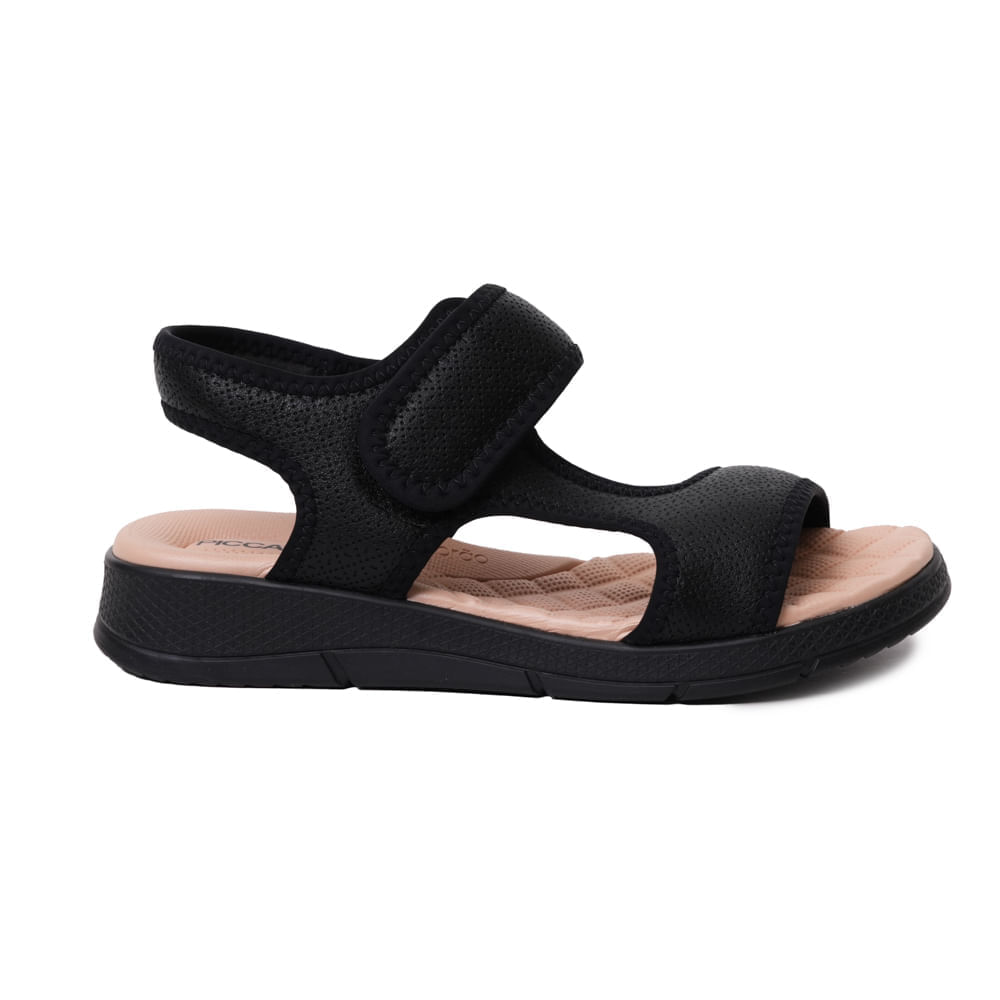 Sandalia-Feminina-Velcro-Ortopedica-Piccadilly-Preto