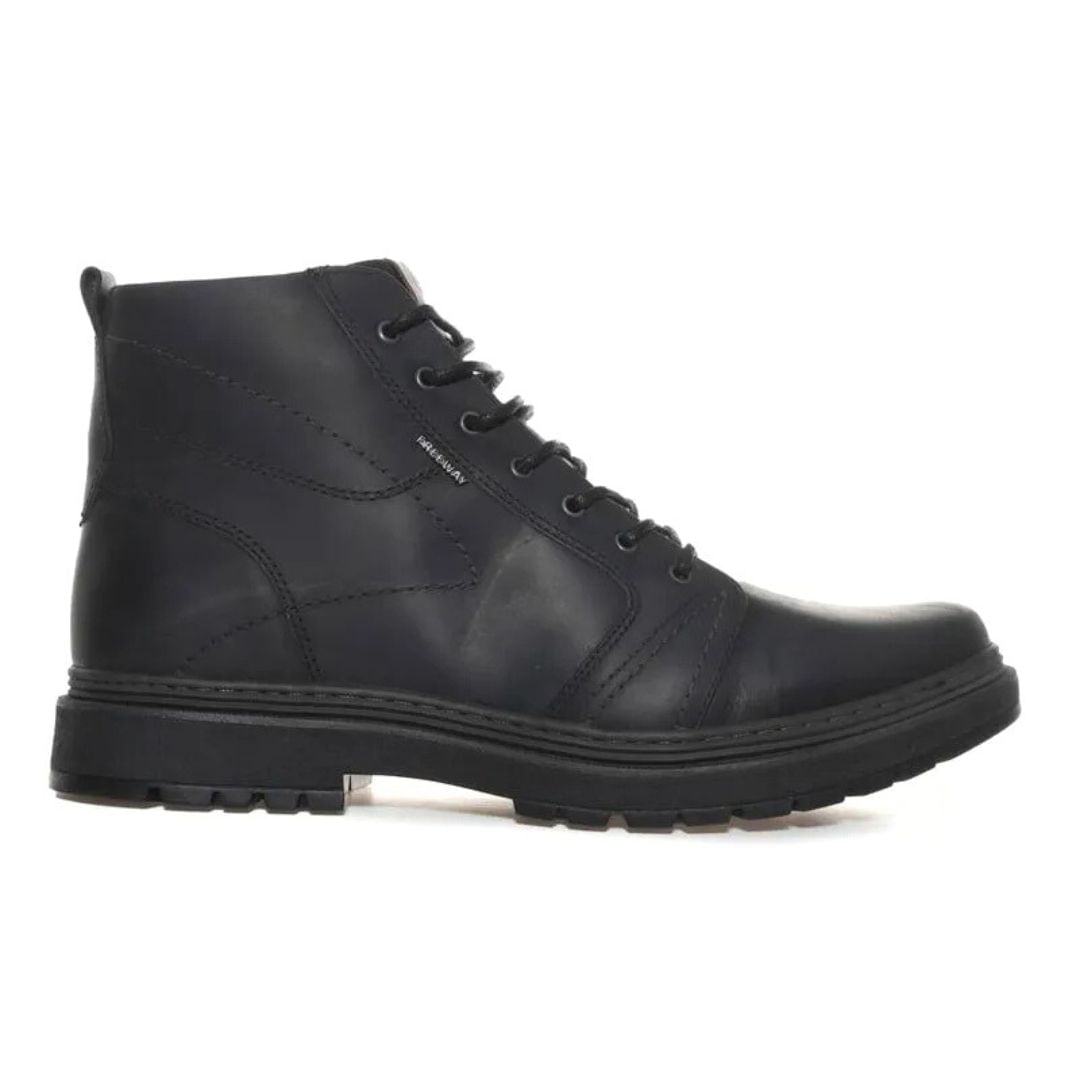 Bota Masculina Cadarço Couro Preto Free Way Cano Alto Oscar