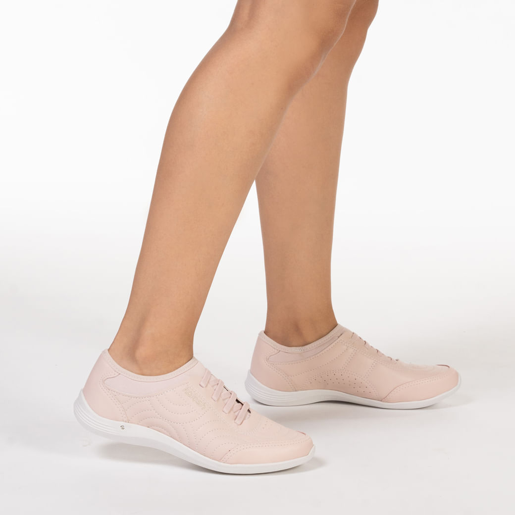 Tênis Casual Kolosh Feminino Rosa em ângulo lateral
