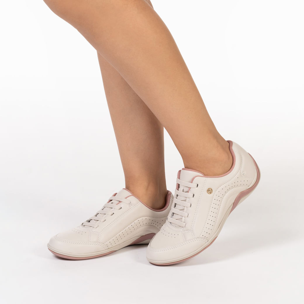 Tênis Feminino Casual Elástico Strass Kolosh Bege Oscar