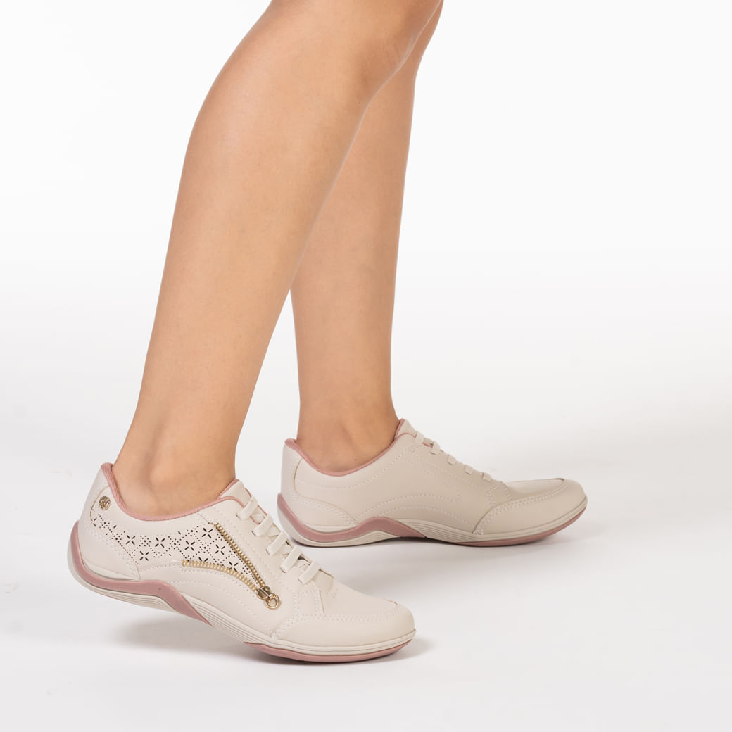 Tênis Casual Tenis Feminino Rosê Tênis Feminino Casual Recortes