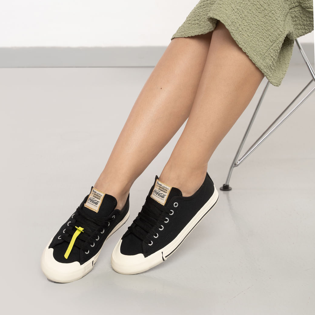 Tênis Casual Coca-Cola Calçados Feminino Preto Paquetá
