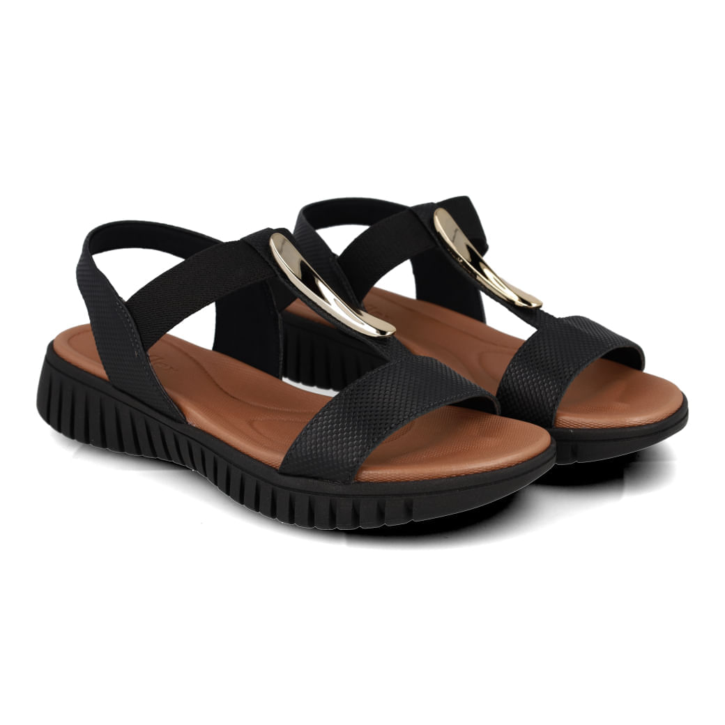 Sandália Usaflex Couro Feminina Casual Paquetá