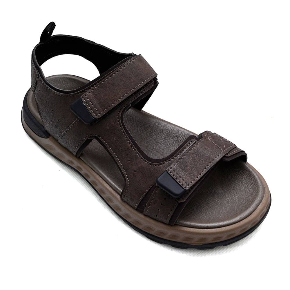 Sandália Itapuã casual masculina couro marrom vista superior