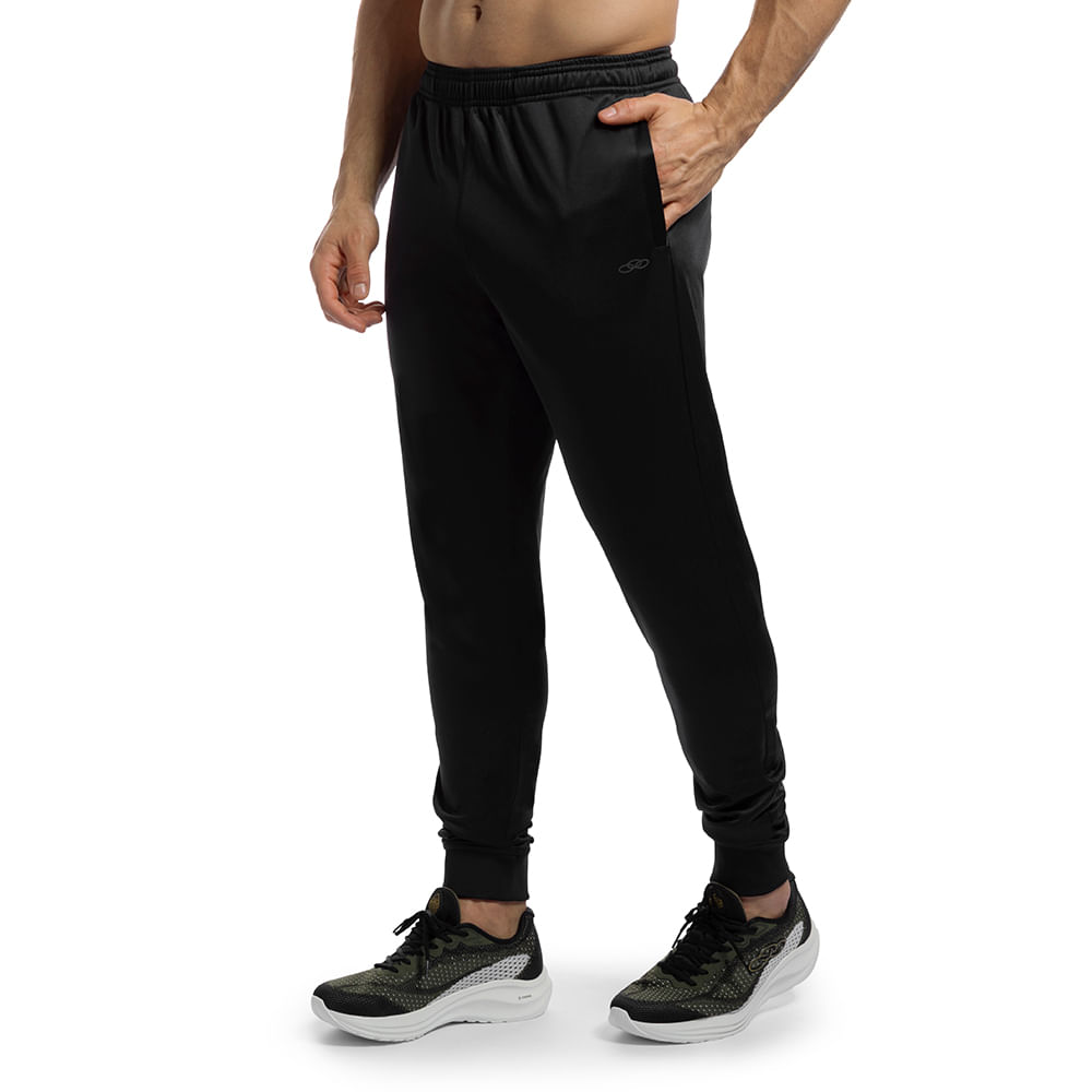 Detalhes do agasalho Olympikus com zíper frontal e punhos ajustados