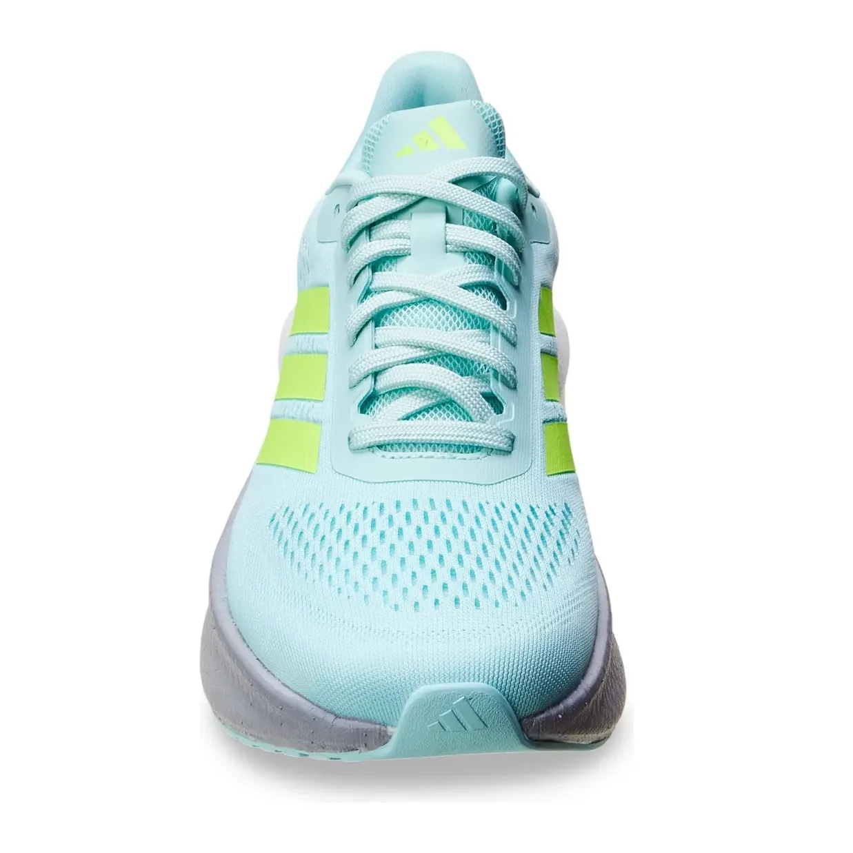 Tênis Adidas Boost Run Masculino verde claro em vista lateral para ajuste e conforto