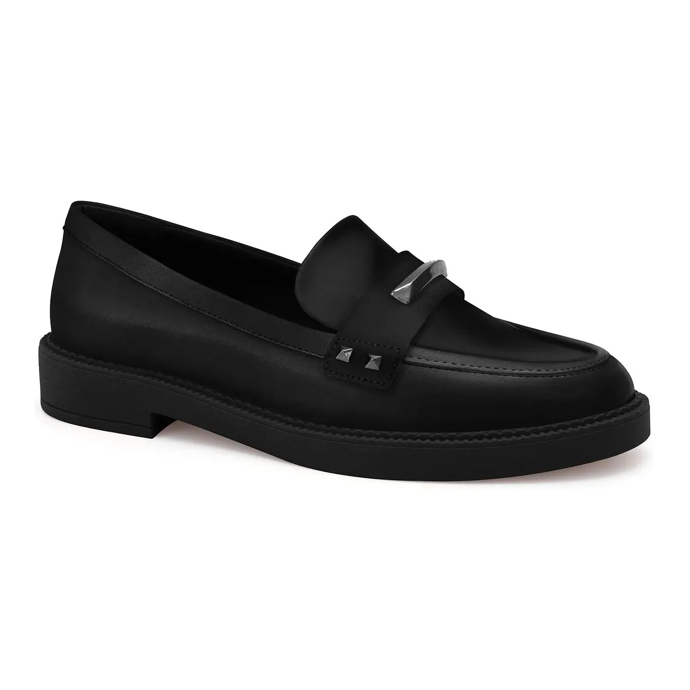 Sapato mocassim feminino Ramarim preto com design elegante e acabamento em napa