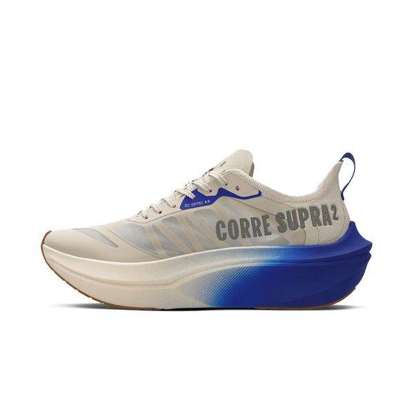 Tênis esportivo Olympikus Corre Supra 2 Bege Masculino vista frontal para ajuste