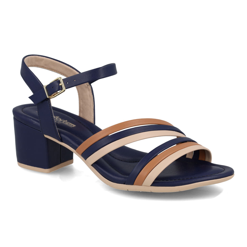 その他 WCCF07-08 Sandália Comfortflex Marinho Salto Grosso Feminina | Paquetá