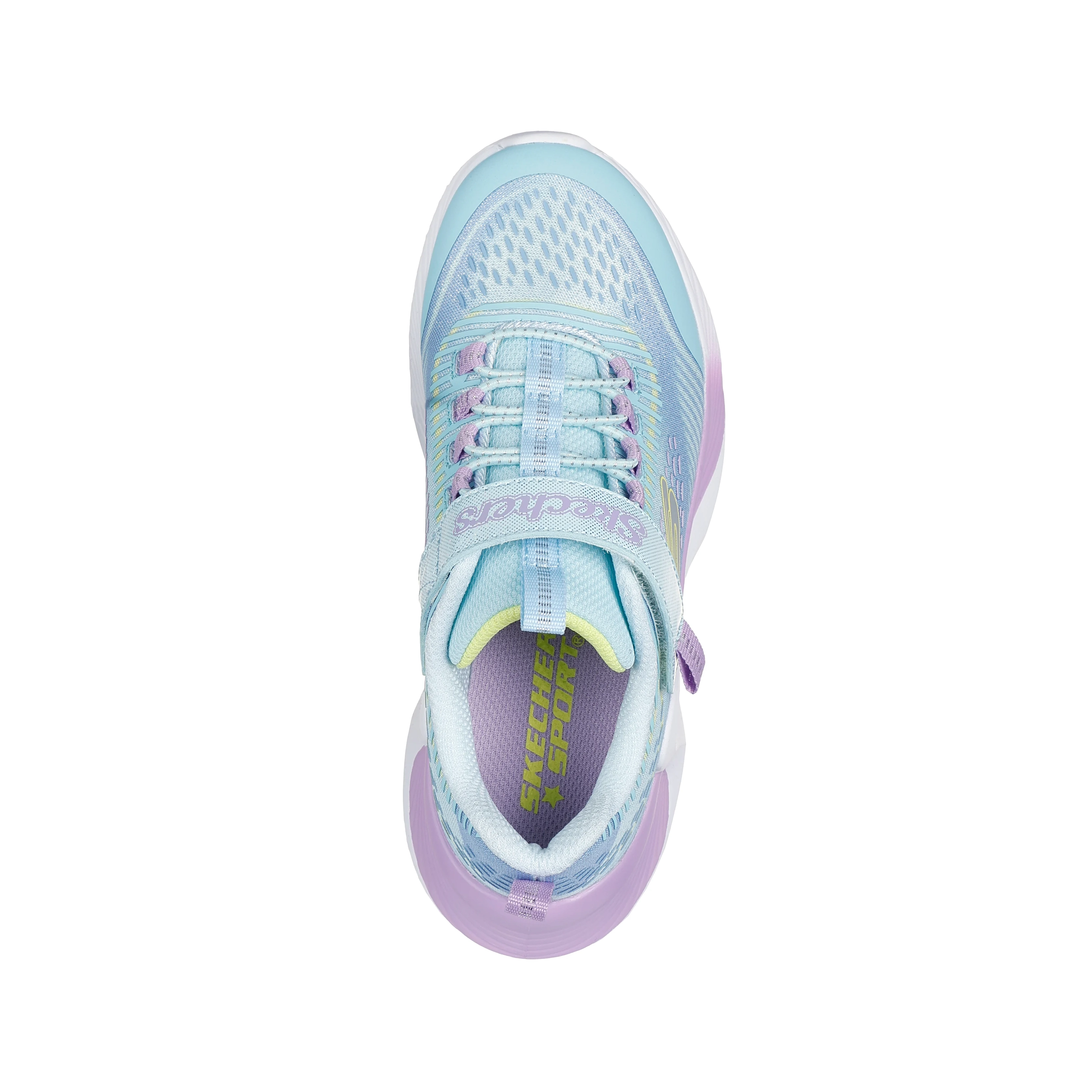 Tênis Skechers Tide Tech verde infantil em destaque com foco no design e conforto