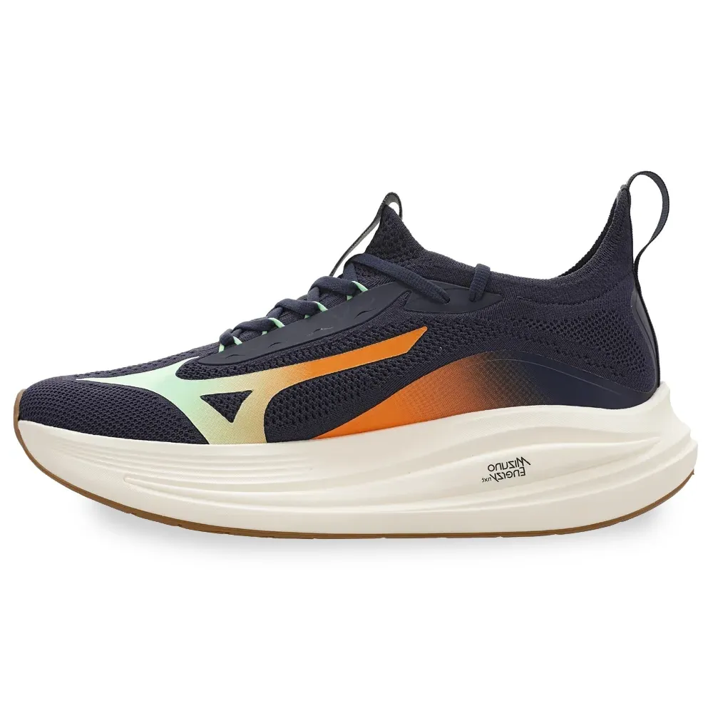 Tênis Mizuno Neo Aura Knit Masculino Marinho com logo visível e design moderno